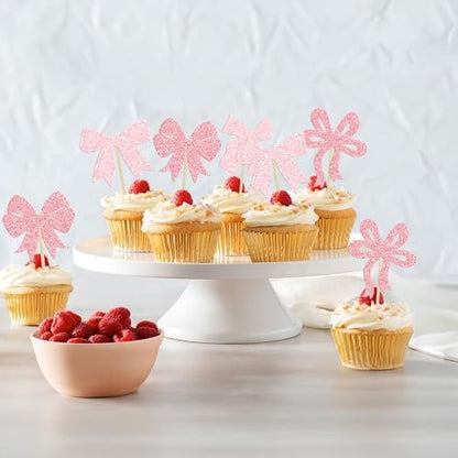 Food grade sticks on pink bow decorative picks
