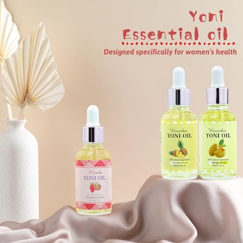 Natural essential oil blend for feminine care by Wovarkie for skin elasticity and moisture.