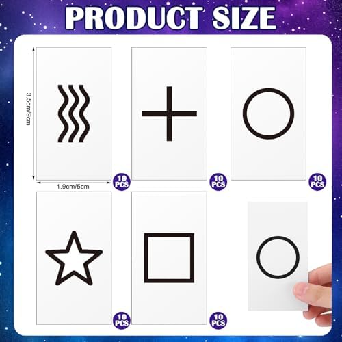 Close up of Zener geometric symbols on ESP cards