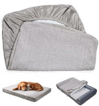 Sunsleek waterproof pet bed cover close up on quilted three layer construction.