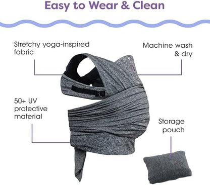 Boppy ComfyFit Adjustable Baby Carrier, 8-35lbs, Heathered Gray, Hybrid Carrier, Newborn to Toddler with Adjustable Straps & Comfort of A Baby Wrap - Image 5