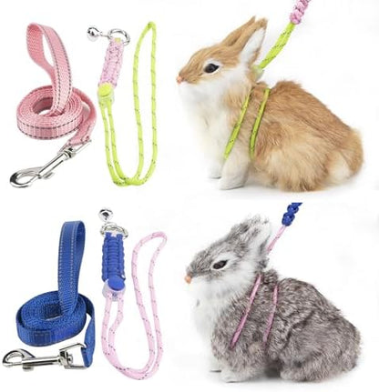 GAGILAND adjustable small animal walking harness with reflective strap laid flat.