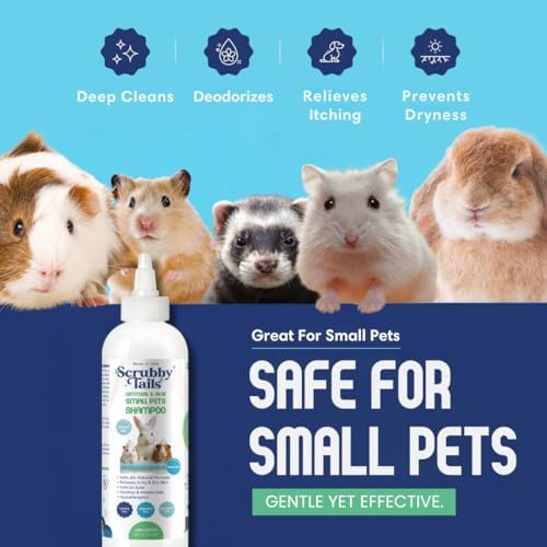 Tear free and sulfate free specialized small pet grooming shampoo back label details.