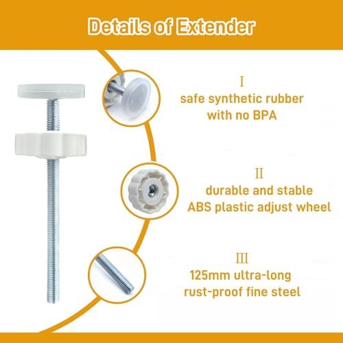 Extra long eight millimeter replacement hardware parts for pressure mounted doors.