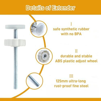 Extra long eight millimeter replacement hardware parts for pressure mounted doors.