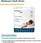 McKesson Youth Pull Up Diapers showing the stretchable waistband and tear-away side seams.