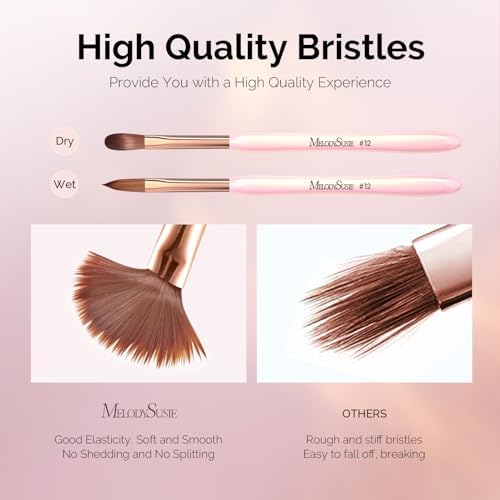 Professional pink handle nail art brushes for home salon use