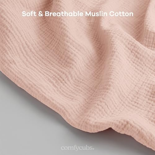 Comfy Cubs muslin nursing cover showing breathable cotton fabric