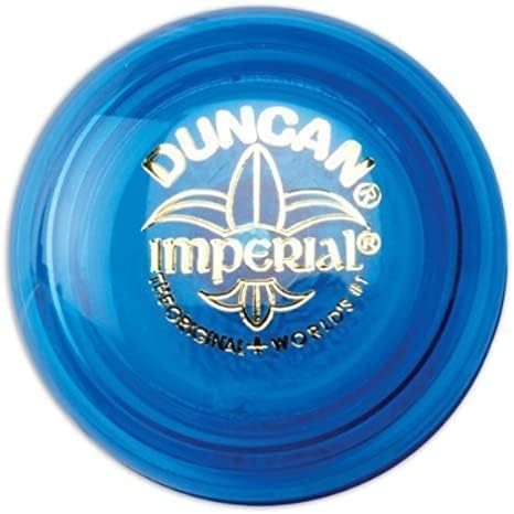 Classic red and blue Duncan Imperial yo-yos with steel axle