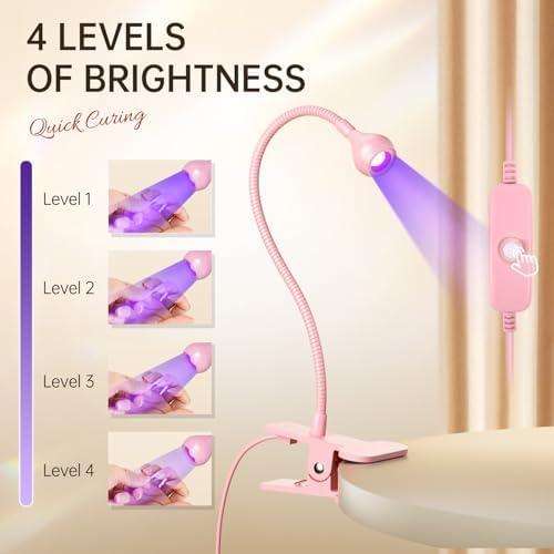Top view of Aoraem gooseneck nail lamp demonstrating flexibility