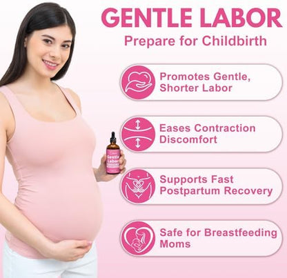 Jkrova Gentle Labor tincture side profile showing ingredients