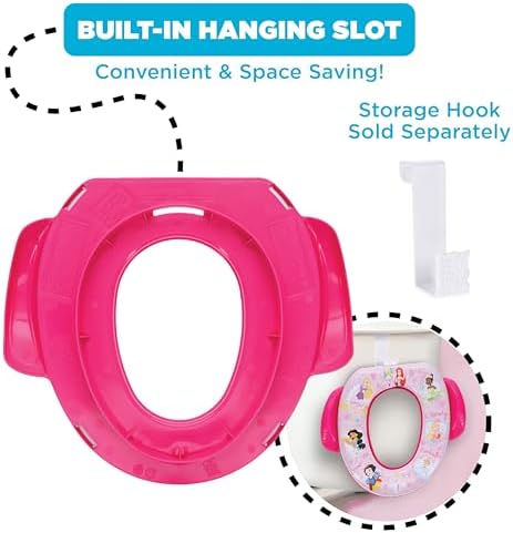 Close up shot of the comfortable BPA free padded cushion on the pink toddler seat