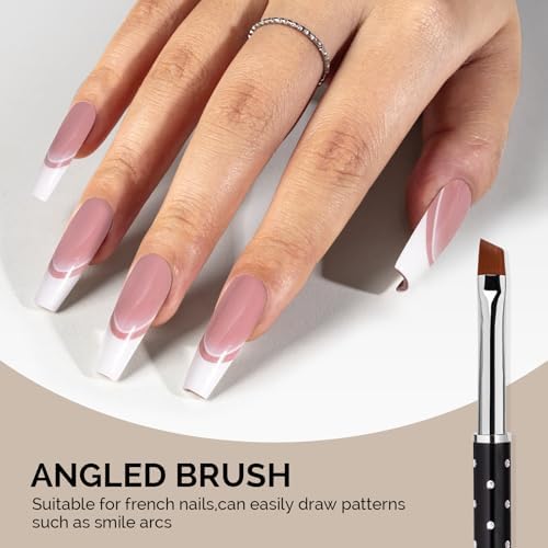 Full set of MelodySusie nail art tools including flat and angled brushes