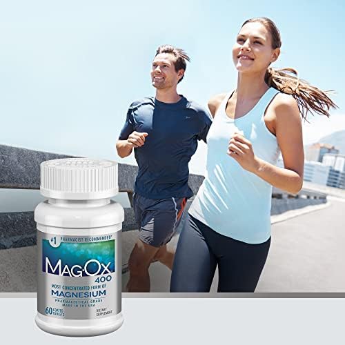 Mag-Ox 400 concentrated magnesium mineral dietary supplement tablets clean background presentation.