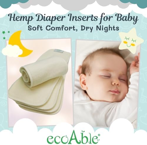 Ecoable reusable hemp booster pad texture and stitching