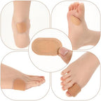 Funtery yellow cloth heel and toe patches illustrating the water repellent self adhesive backing performance.