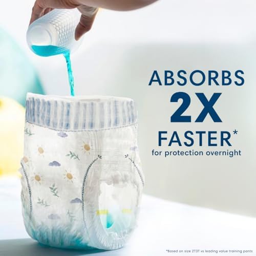 Side profile view of the absorbent 92 count bulk pack of Pampers Pure Protection training underwear.
