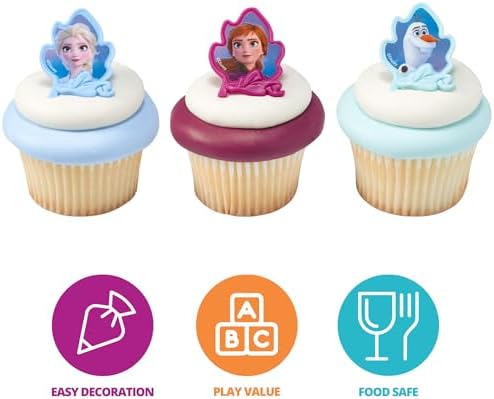 Olaf the snowman plastic cupcake topper ring