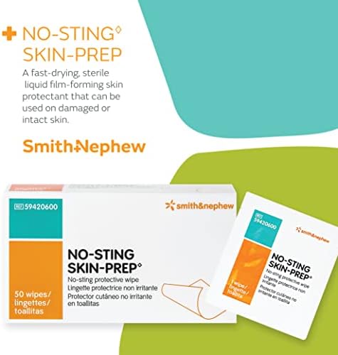 Individually wrapped alcohol-free skin barrier film wipes for medical use.