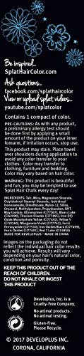 Splat hair chalk compact open showing the vibrant purple temporary pigment powder