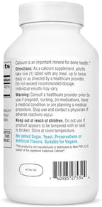 21st Century Calcium 600 milligram supplement label showing supplement facts and usage