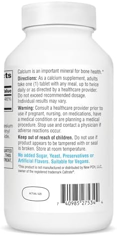 21st Century Calcium 400 tablets bottle label details