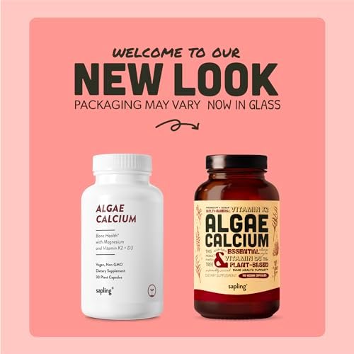 Sapling Algae Calcium 90 vegan capsules nutritional label