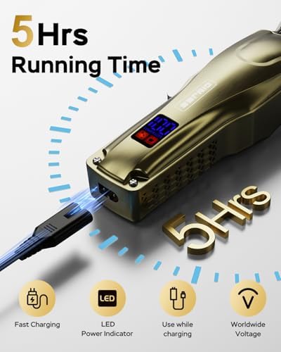 GinJee men grooming kit showcasing the digital LED battery display screen
