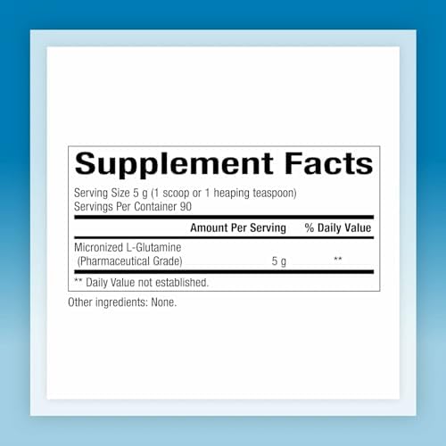 Natural Factors L-Glutamine 16 ounce powder supplement bottle