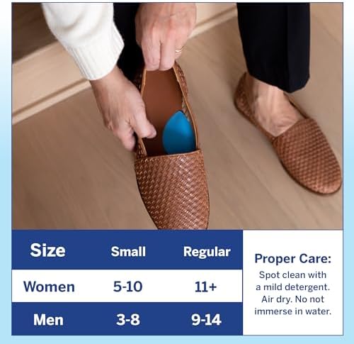 Powerstep Arch Booster pads placed on the underside of a shoe insole.