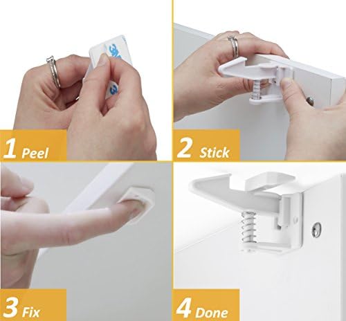 Suniry baby proofing latches showing adhesive backing