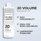 Clairol Pure White 20 volume creme developer size reference