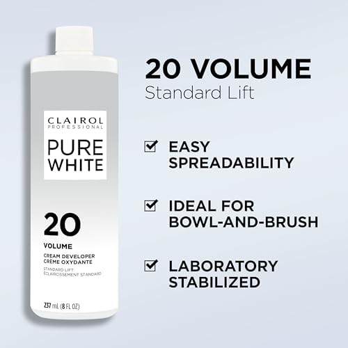 Clairol Pure White 20 volume creme developer size reference