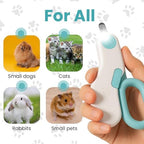GadgetPawsUSA compact pet nail clipper packaging layout with all multi-purpose components visible.