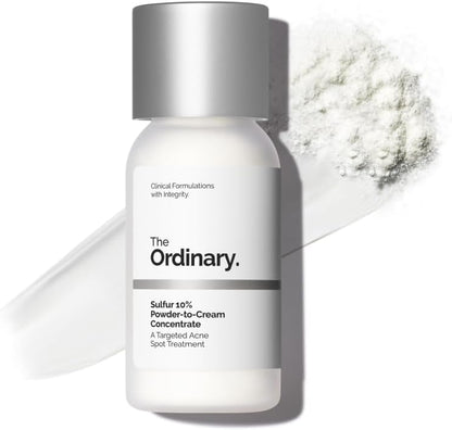 The Ordinary Sulfur 10% Powder to Cream acne spot treatment for pimple removal