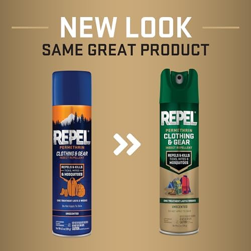 Repel Permethrin aerosol spray insect repellent for outdoor gear protection