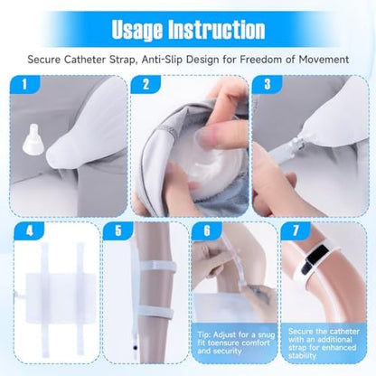 SorealGroup External Catheter for Men with Detachable Silicone Urine Bag (1000mL) | Wearable Urine Collector for Men with Reusable Tube 39.4in, Adjustable Anti-Slip Straps | Home & Daily Use - Image 7