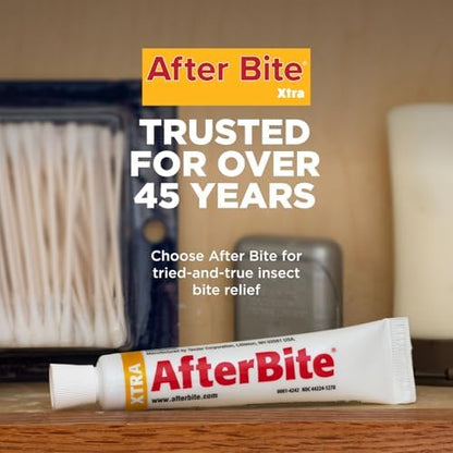 Compact four pack tubes of After Bite outdoor sting remedy for family protection.