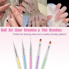 Aibee nail art brushes showing detailed synthetic fiber tips