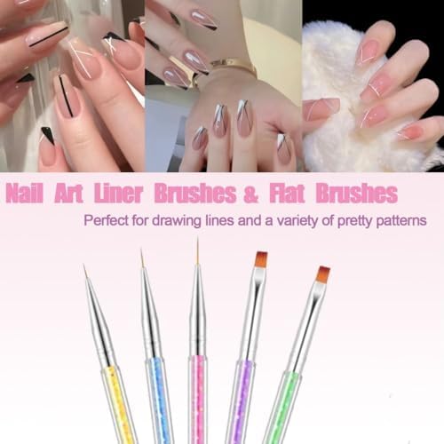Aibee nail art brushes showing detailed synthetic fiber tips