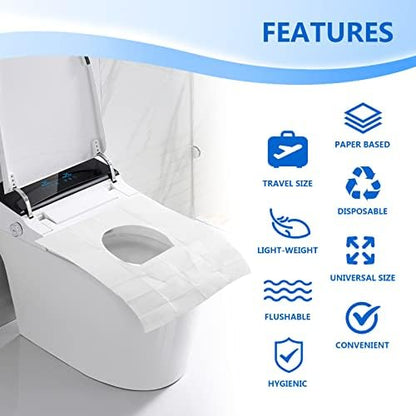 Biodegradable water soluble seat covers dissolving inside a toilet bowl