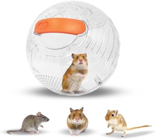 Happy Habitats small animal running ball showing the orange secure locking latch.