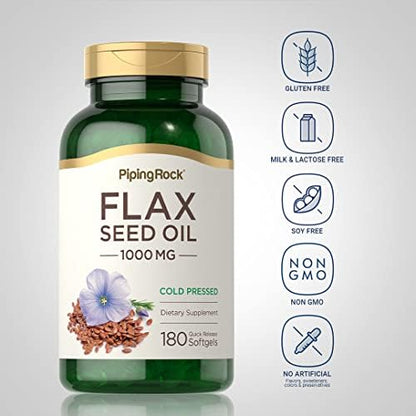 Non-GMO gluten free flaxseed oil softgels supplement label facts