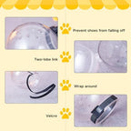 Interior view of the non slip silicone paw shoes designed to prevent pet scratches during baths