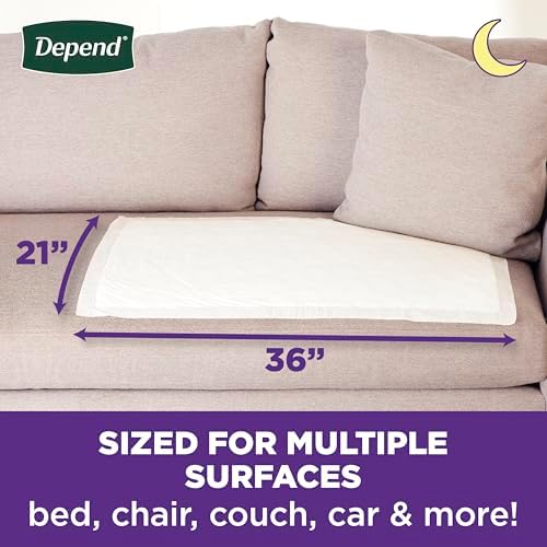 Close up of the soft fabric top layer on a Depend disposable underpad for skin comfort.