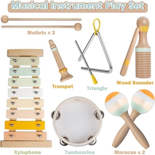 Aliex preschool learning toys displaying complete six piece percussion instrument bundle