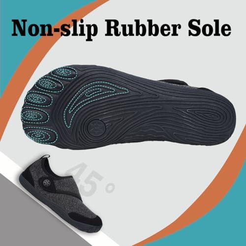Bottom view of the non-slip outsole on Sisttke adjustable house shoes for seniors.