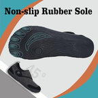 Bottom view of the non-slip outsole on Sisttke adjustable house shoes for seniors.