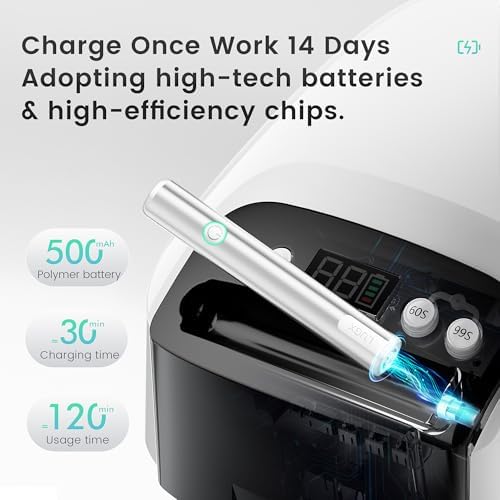 Close up of L'UGX nail lamp timer buttons and digital display