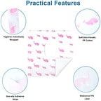 Non slip adhesive tabs on the bottom of a pink disposable cover